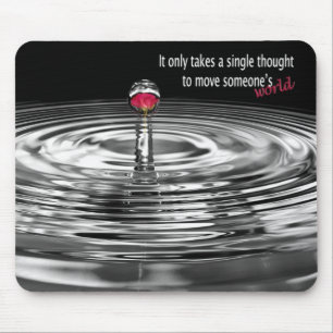 Mousepad gota de água com rosa