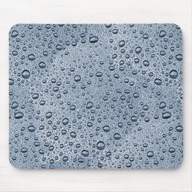 Mousepad Gotas de água de cinza de Gunmetal (Frente)