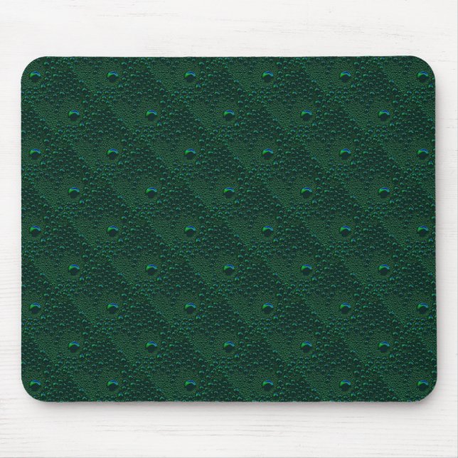 Mousepad Gotas de Água em Metal Verde (Frente)
