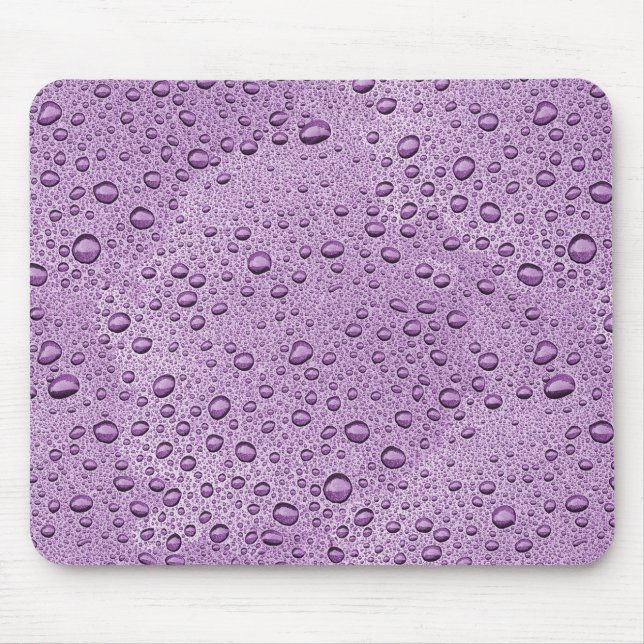 Mousepad Gotas de água púrpura (Frente)