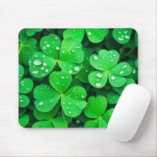 Mousepad Gotas De Chuva Em Vestuário De Quatro Folhas