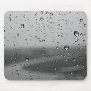 Mousepad Gotas De Chuva No Fundo Prateado