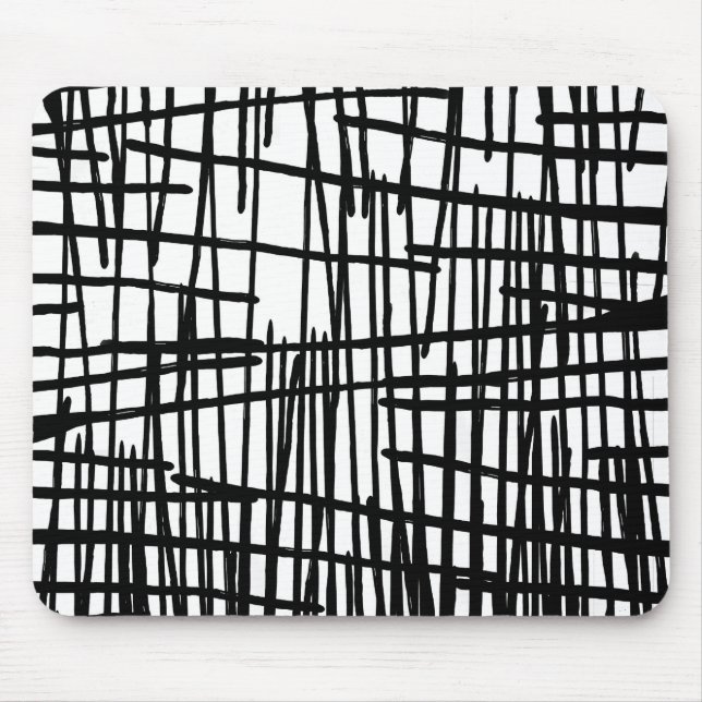 Mousepad Gotejamentos pintados mão brancos pretos originais (Frente)