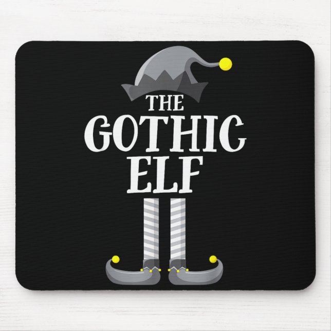 Mousepad Gothic Black Elf Matching Family Group Christmas P (Frente)