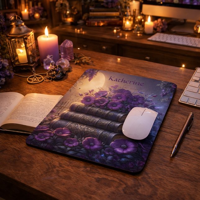 Mousepad Gothic Book Purple Floral (Criador carregado)