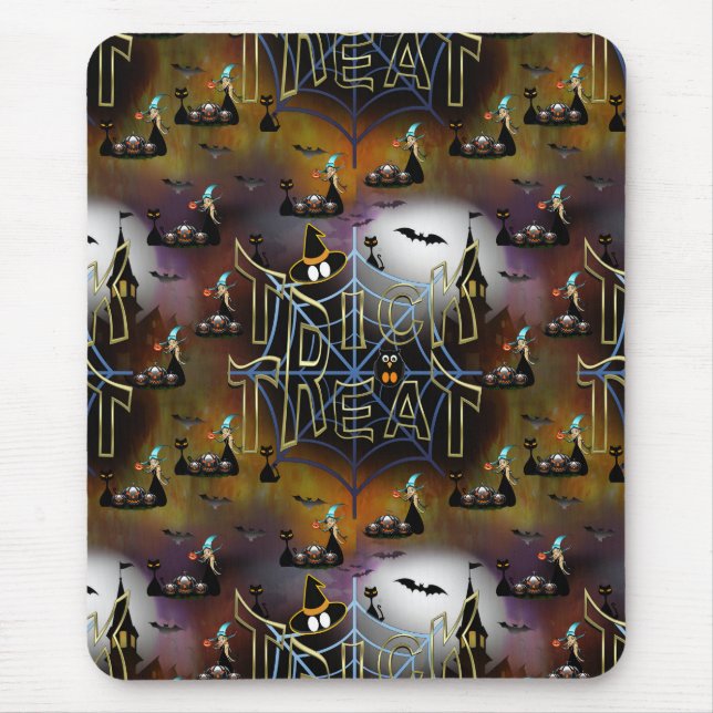 Mousepad Gothic trick-or-treat spiderweb repeat (Frente)