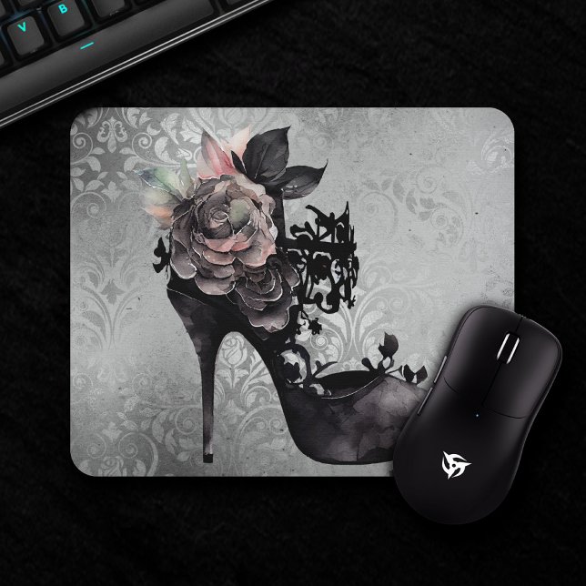 Mousepad Gothic Vogue | Rosa de Moda de Pastel Mudada Stile (Criador carregado)