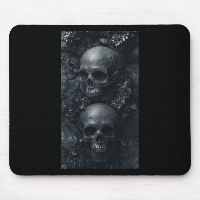 Mousepad Gótica Aestética Grunge Arco Crânio Edgação Botâni (Frente)