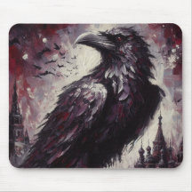 Gótica Raven Crow Bird Pintura de Cinzas Negra