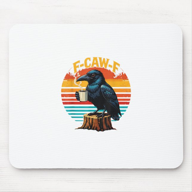 Mousepad Gótico Corvo Divertido Halloween F Croa F Café (Frente)