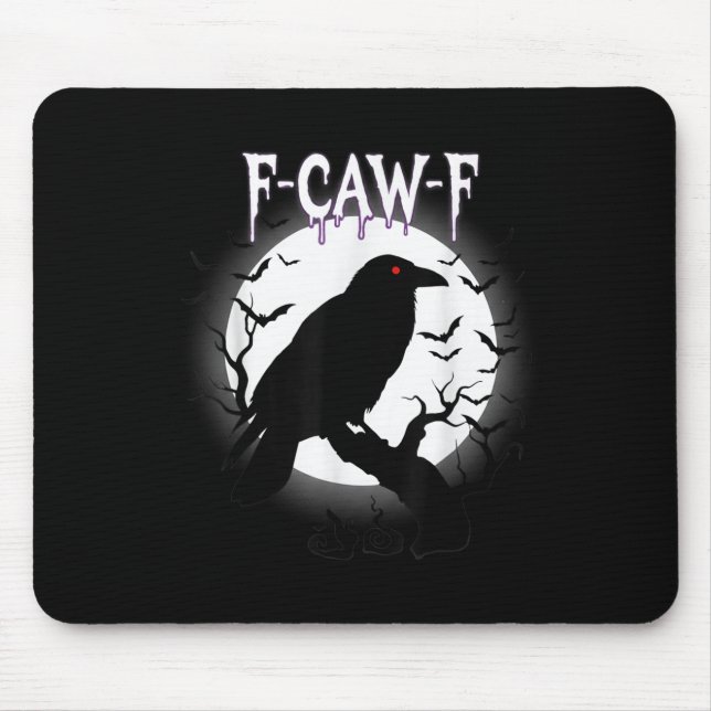 Mousepad Gótico Corvo F-caw-f Lua Tee Halloween (Frente)