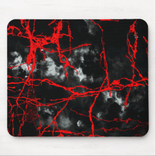 Mousepad Gótico da Noite de Horror - Preto e Branco, Vermel