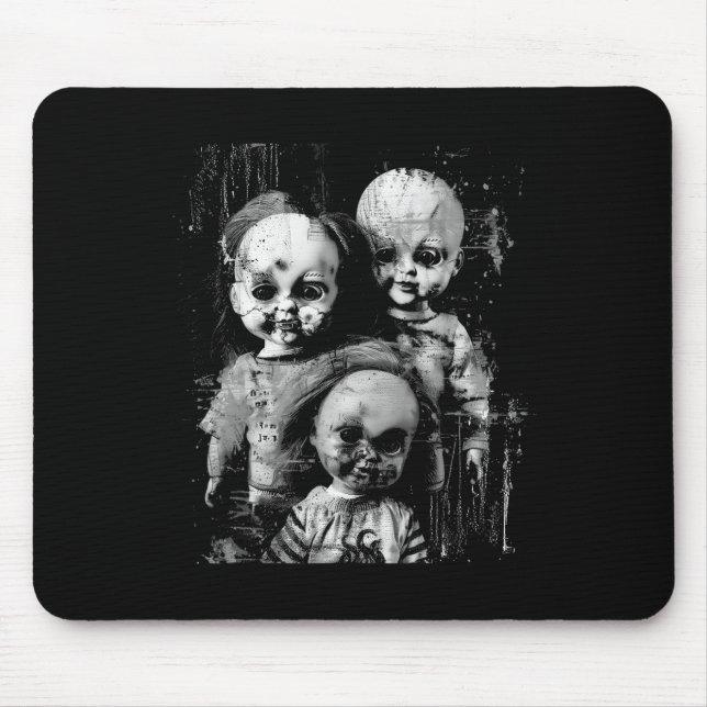 Mousepad Gótico de Dia das Bruxas de Torror de Boneca Assus (Frente)