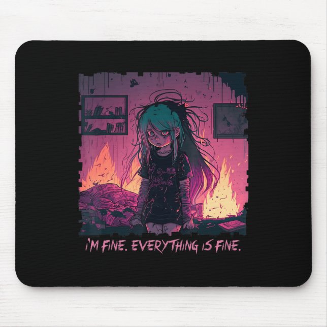 Mousepad Gótico do Pastel Menhera Sou Bela Garota Triste (Frente)