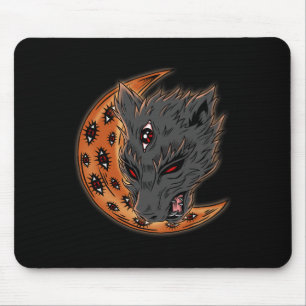Mousepad Gótico dos olhos do Halloween Crescent Moon Horror