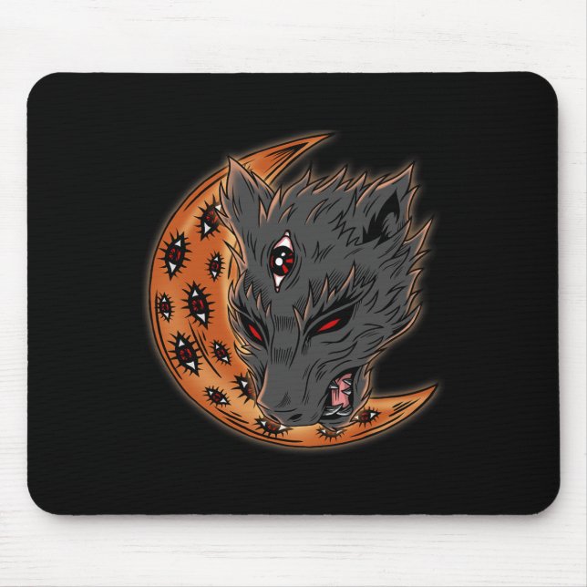 Mousepad Gótico dos olhos do Halloween Crescent Moon Horror (Frente)