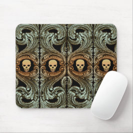 Mousepad Gótico Sage Verde Ornament Com Crânio