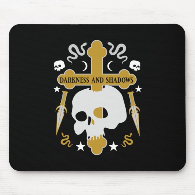 Mousepad Góticos Crânio E Cruz (Frente)
