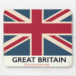 Mousepad Grã-Bretanha "É mais rápido de trem" pôster vintag