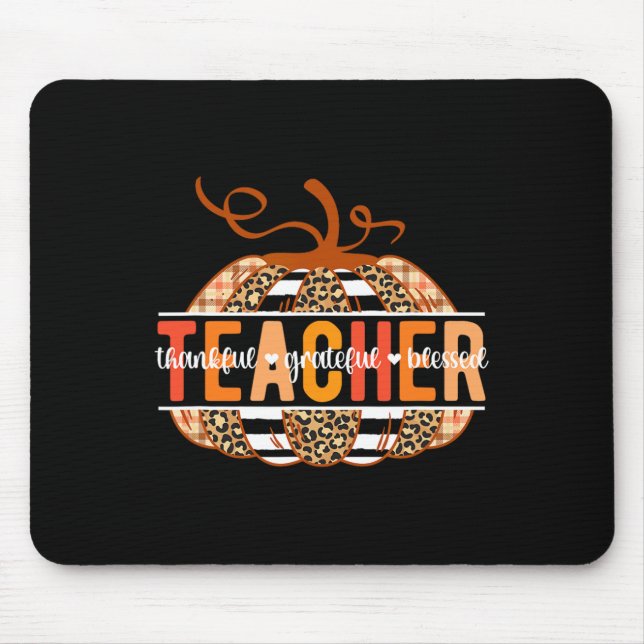 Mousepad Graças Grata Abençoada Professora de Ação de Graça (Frente)