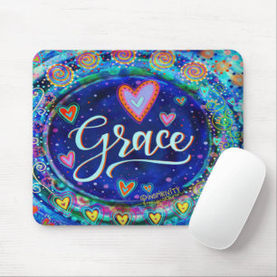 Mousepad Grace Blue Modern Whimsical Inspirivity