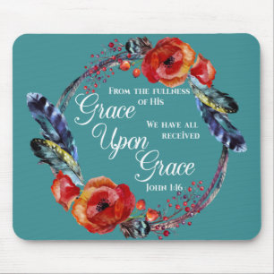 Mousepad Grace Sobre a Escritura De Grace John 1:16