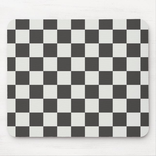 Mousepad Grade Moderna Carvão e Xadrez Creme (Frente)