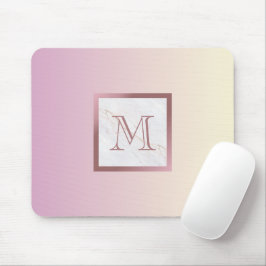 Mousepad Gradiente Cor-de-rosa Mágico Monograma Dourado