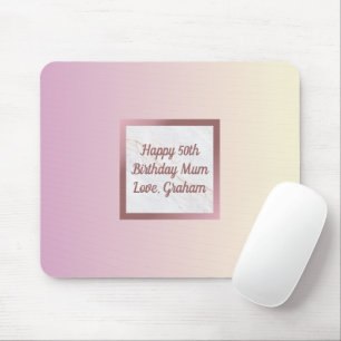 Mousepad Gradiente Cor-de-Rosa Marble Dourado rosa com Text