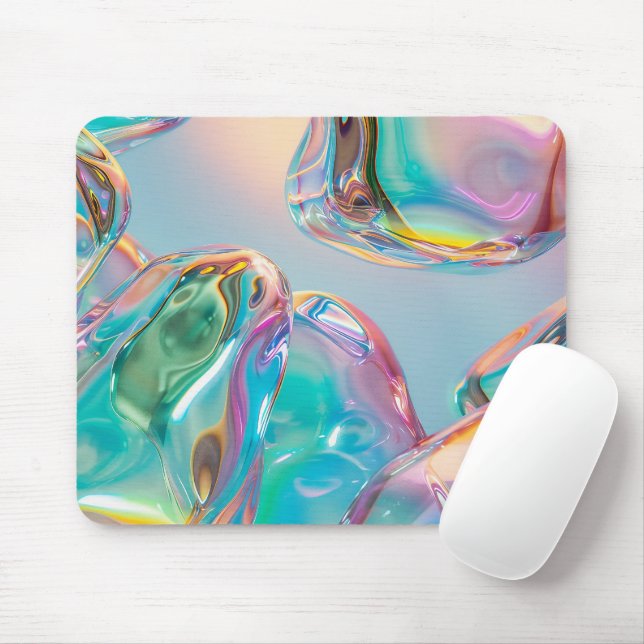 Mousepad Gradiente de Aura de Metal Líquido Holográfico Est (Com mouse)