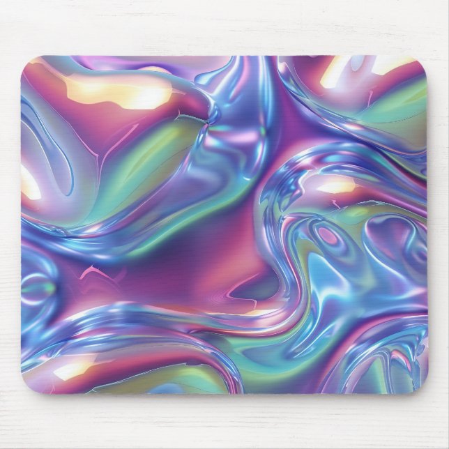 Mousepad Gradiente de Aura Metálico Líquido Holográfico Est (Frente)