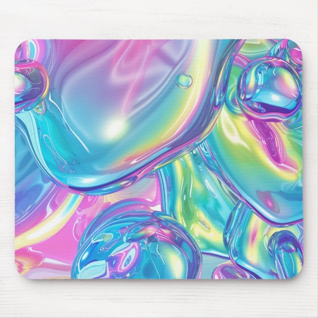 Mousepad Gradiente de Metal Líquido Holográfico Aura Estéti (Frente)