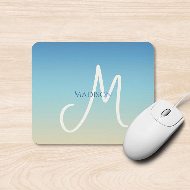 Mousepad Gradiente de Praia Monograma  (Criador carregado)