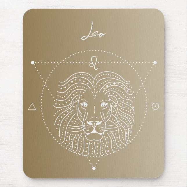 Mousepad Gradiente de sigla de estrela do horóscopo Leo zod (Frente)
