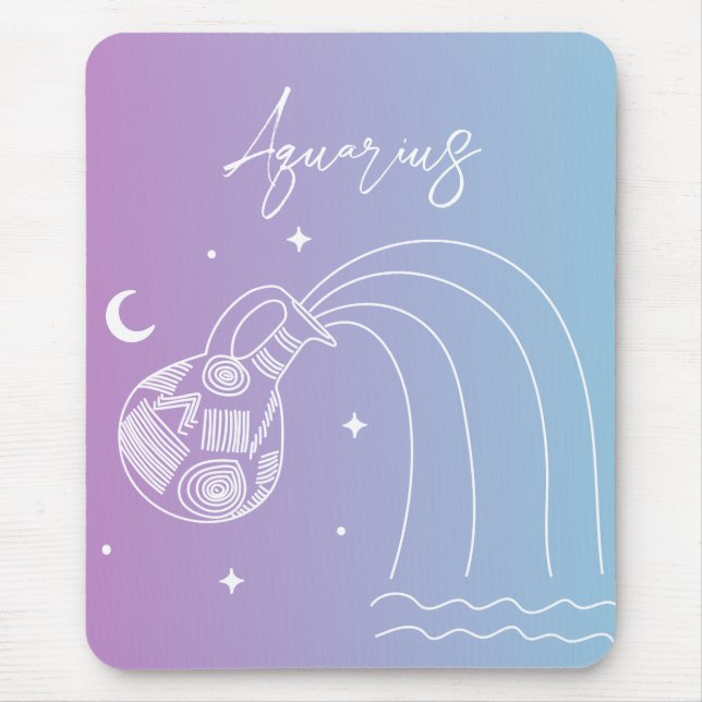 Mousepad Gradiente de signo de estrela do horóscopo aquátic (Frente)