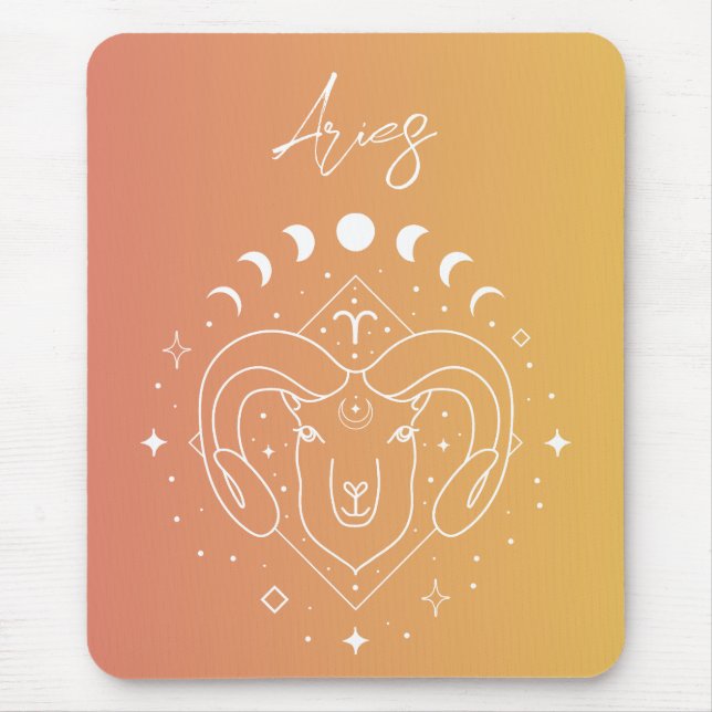 Mousepad Gradiente de sinal de estrela do horóscopo médio (Frente)