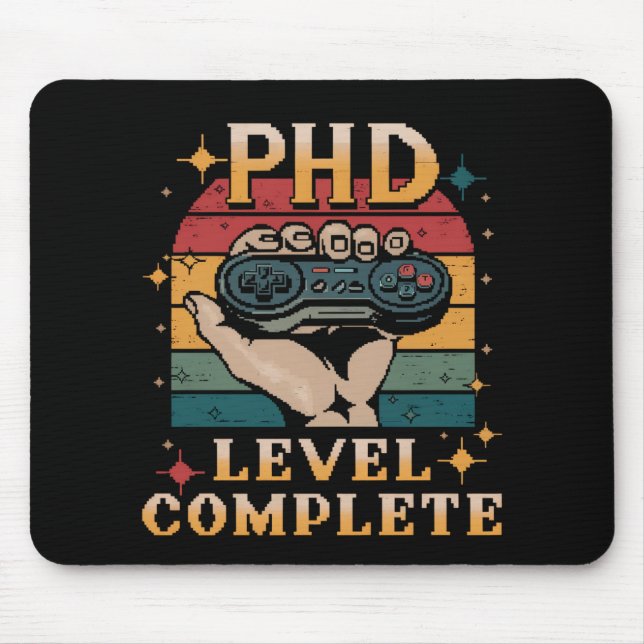 Mousepad Graduação Completa de Nível de Doutorado Jogos (Frente)
