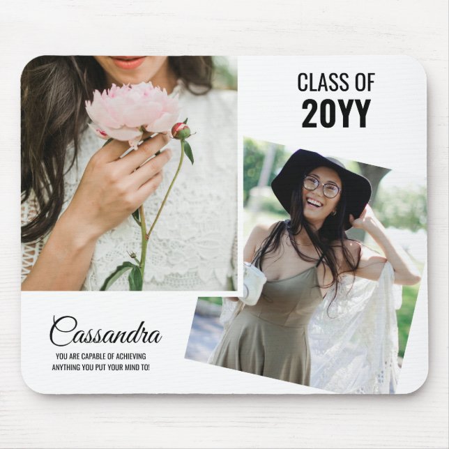 Mousepad Graduação de dois Formandos fotográficos minimalis (Frente)