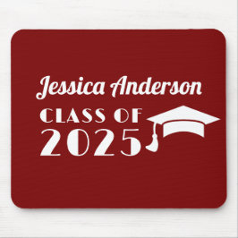 Mousepad Graduação Personalizada Maroon e White
