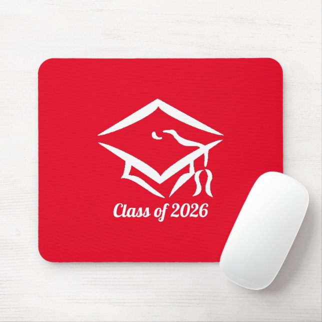 Mousepad Graduation Class of 20?? REDWHT Customize Year (Com mouse)