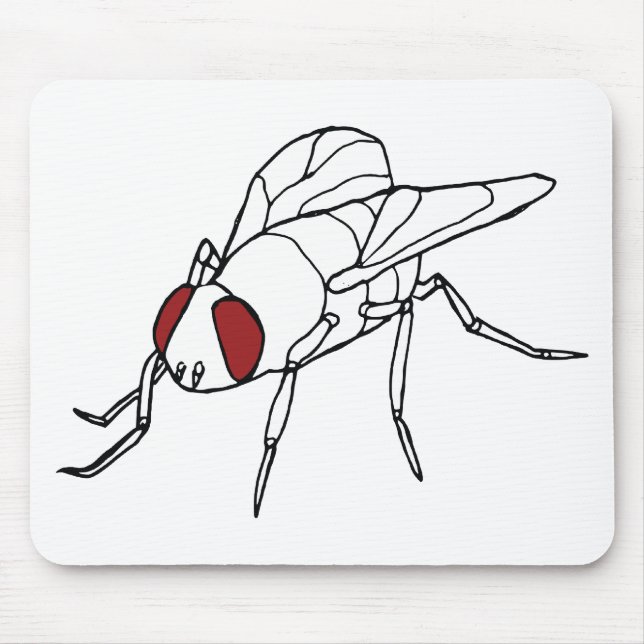 Mousepad gráfico animal da ilustração do inseto da mosca (Frente)