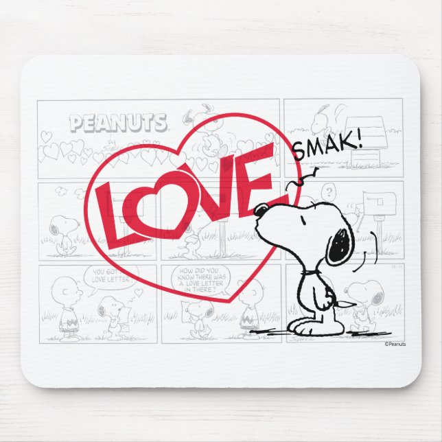 Mousepad Gráfico da banda desenhada "Love" Snoopy (Frente)