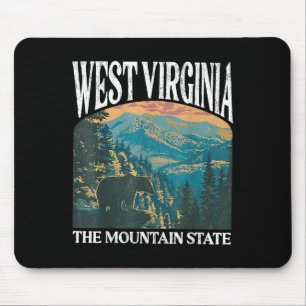 Mousepad Gráfico da Montanha do Urso Retroativo da Virgínia