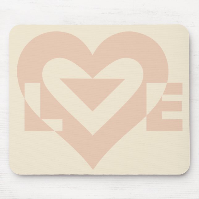 Mousepad Gráfico de Amor Bonito, Creme Beige (Frente)