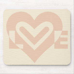 Mousepad Gráfico de Amor Bonito em bege