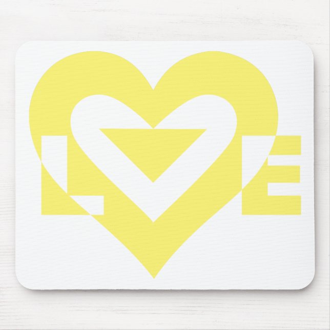 Mousepad Gráfico de Amor legal, Amarelo (Frente)