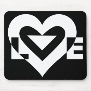 Mousepad Gráfico de Amor legal, Branco