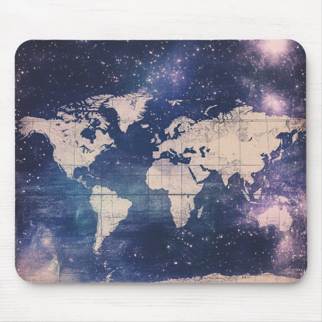 Mousepad Gráfico de Astronomia Vintage Roxo Romântico (Frente)
