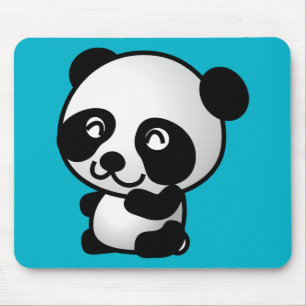 Mousepad Gráfico de desenhos animados de urso preto e bran