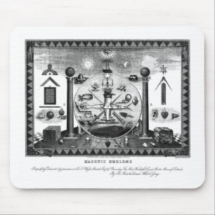 Mousepad Gráfico de Emblemas Masônicos de 1874